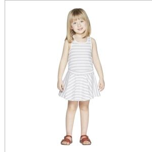Striped White Kids two piece - skirt with attached shorts-5T